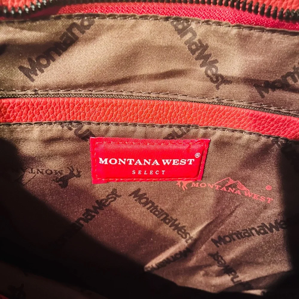 Montana West Red Tote Bag w/Front Tassels & Pebbled Faux Leather (NWT) - Picture 10 of 13